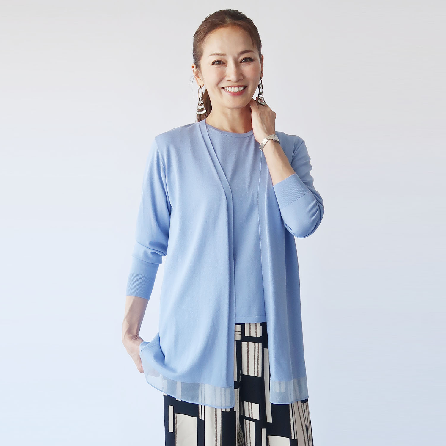 フーア シアーアクセント ニットカーディガン