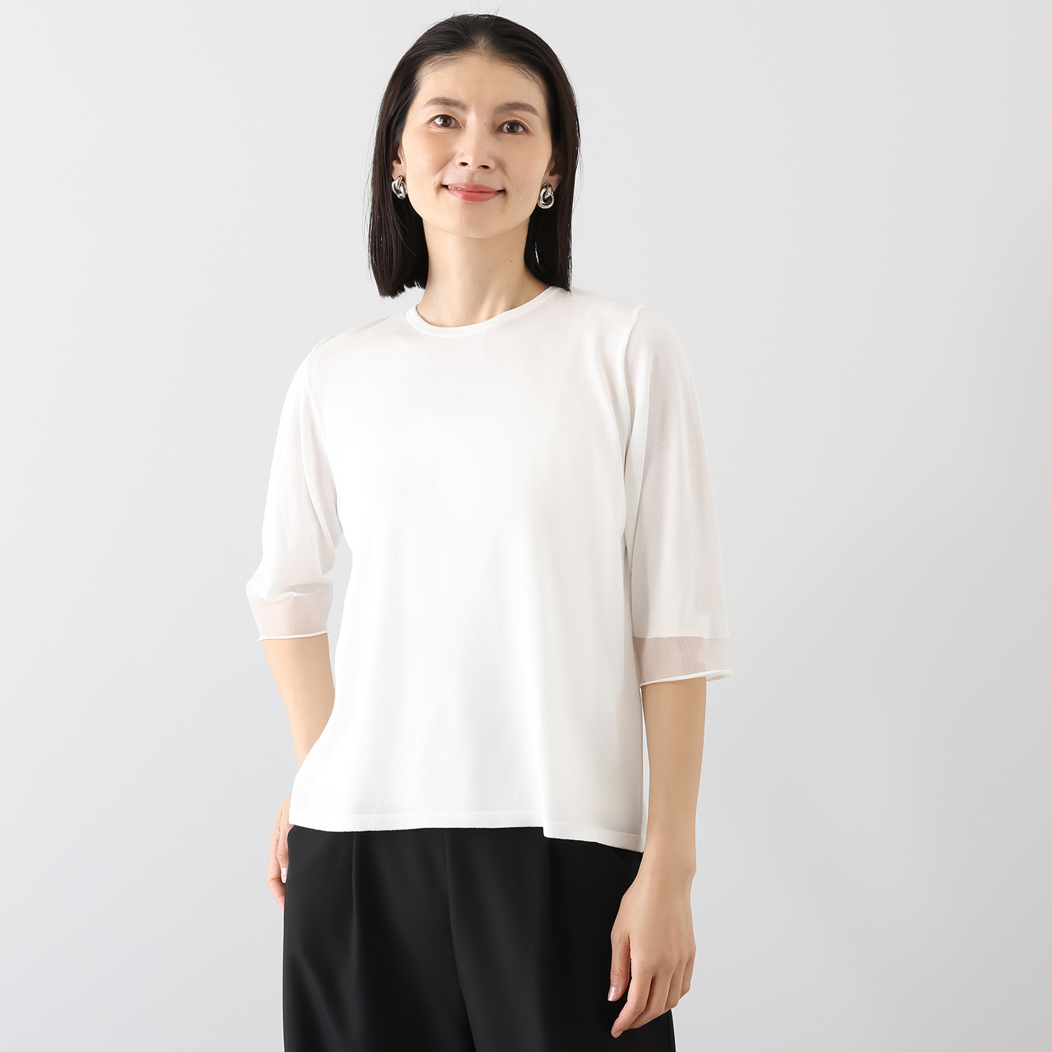 フーア シアーアクセント ニットプルオーバー