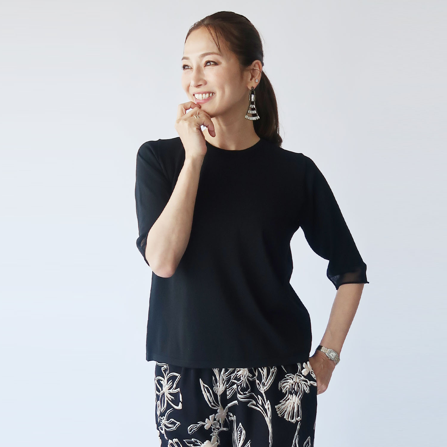 フーア シアーアクセント ニットプルオーバー