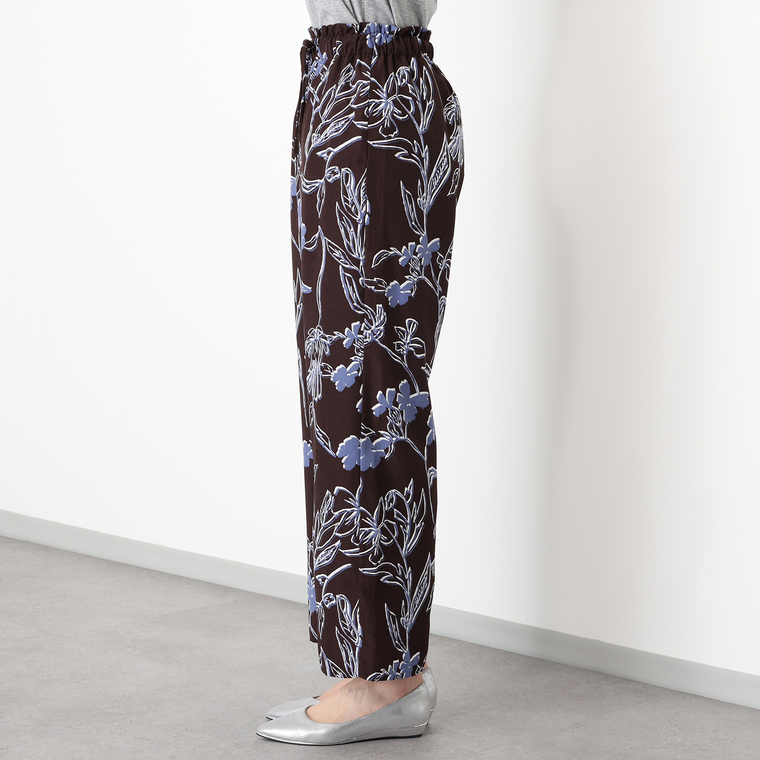 フーア ボタニカル柄 プリント イージーパンツ