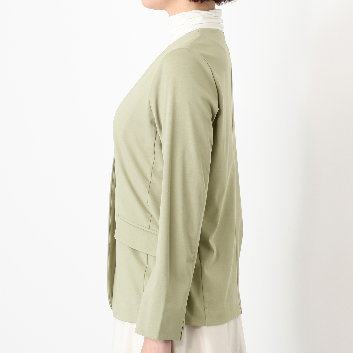 アンリック　オー　ブルー ハイゲージジャージー スタイリッシュ ノーカラージャケット