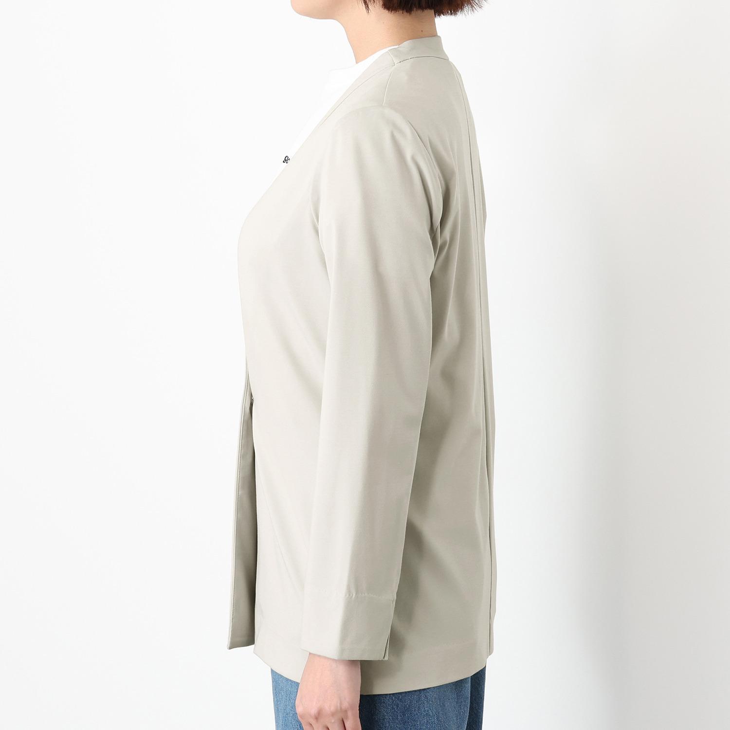 アンリック　オー　ブルー ハイゲージジャージー ノーカラー ダブルジャケット