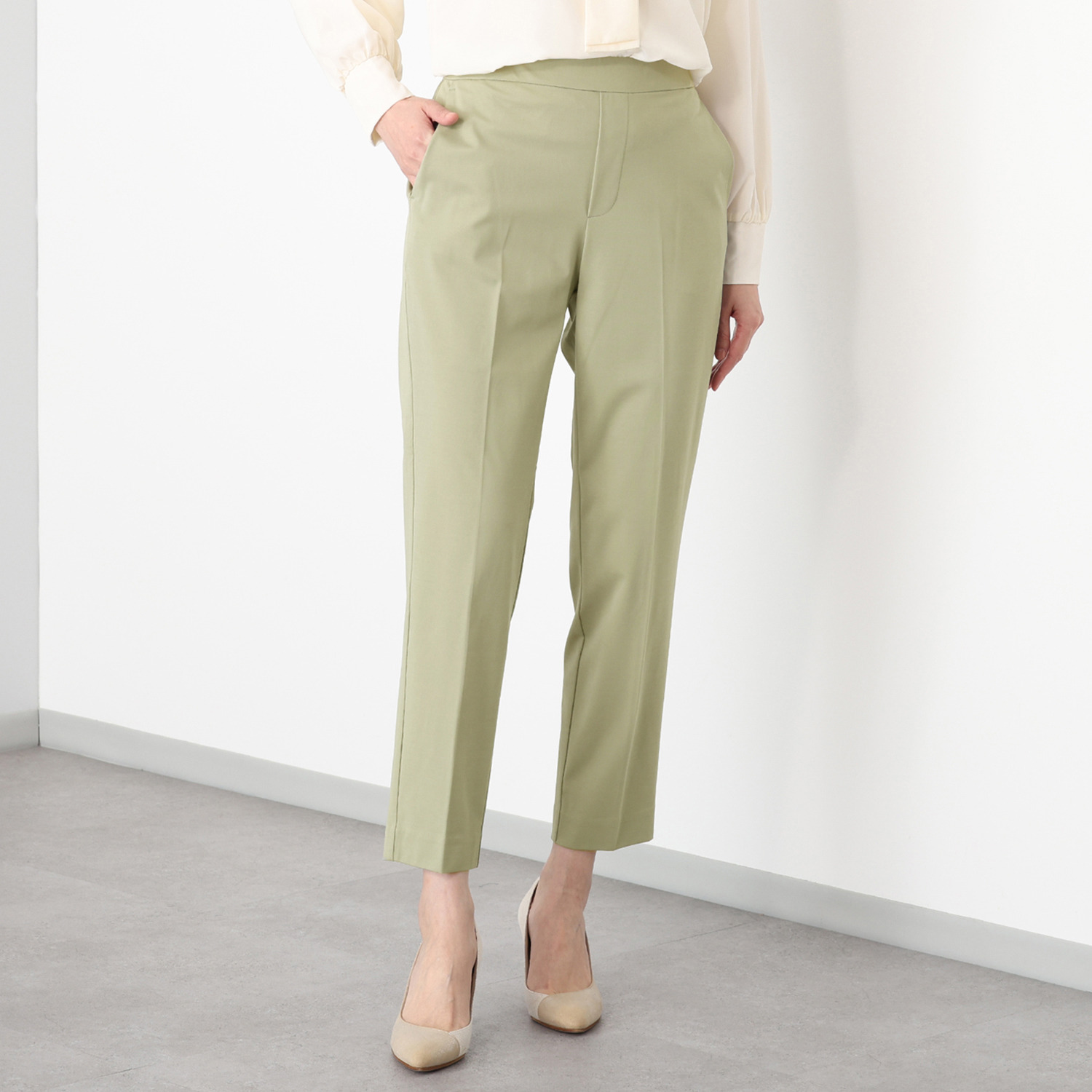 アンリック　オー　ブルー ハイゲージジャージー センタープレス ストレートパンツ