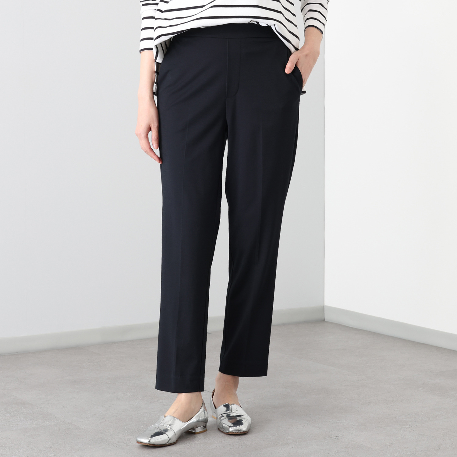 アンリック　オー　ブルー ハイゲージジャージー センタープレス ストレートパンツ