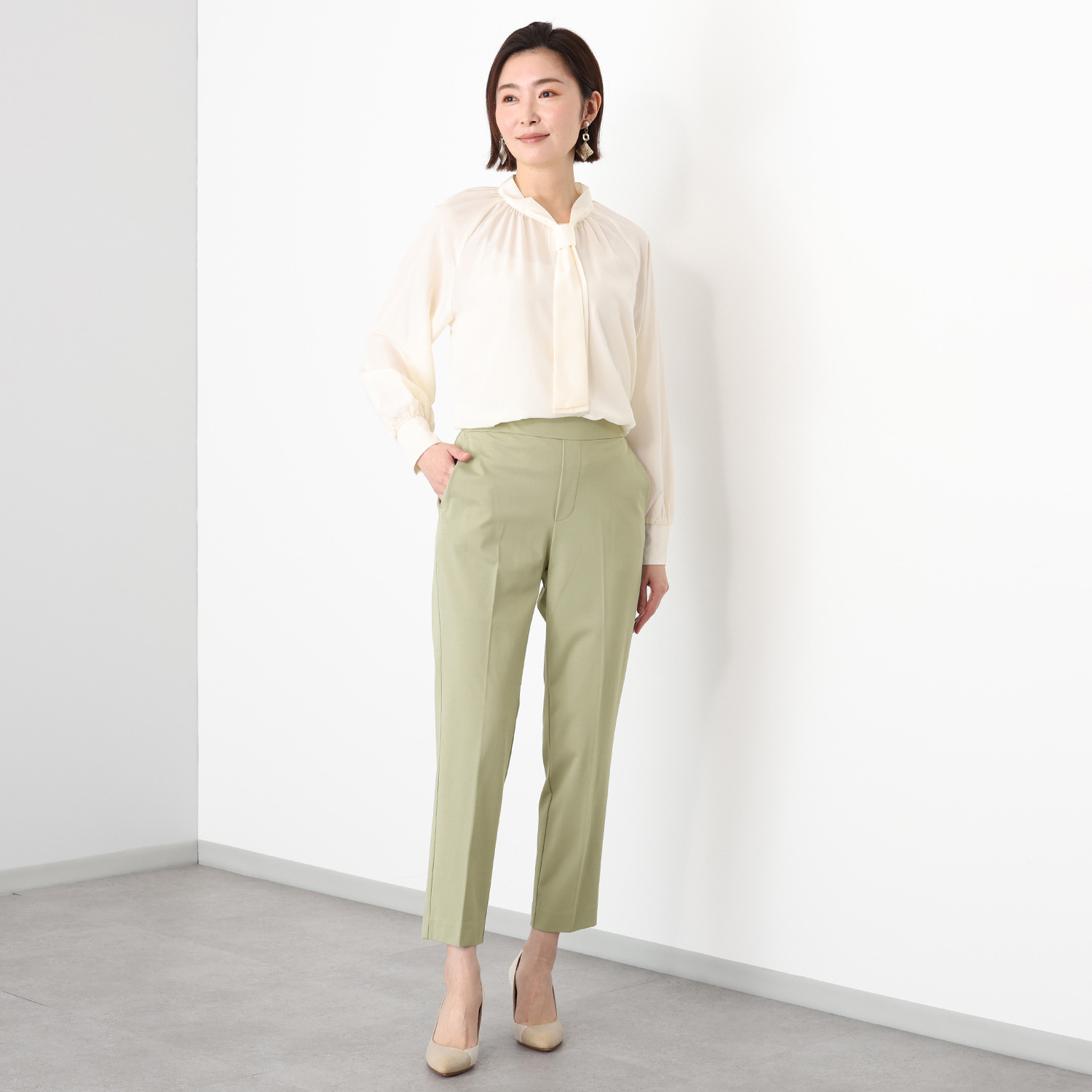 アンリック　オー　ブルー ハイゲージジャージー センタープレス ストレートパンツ