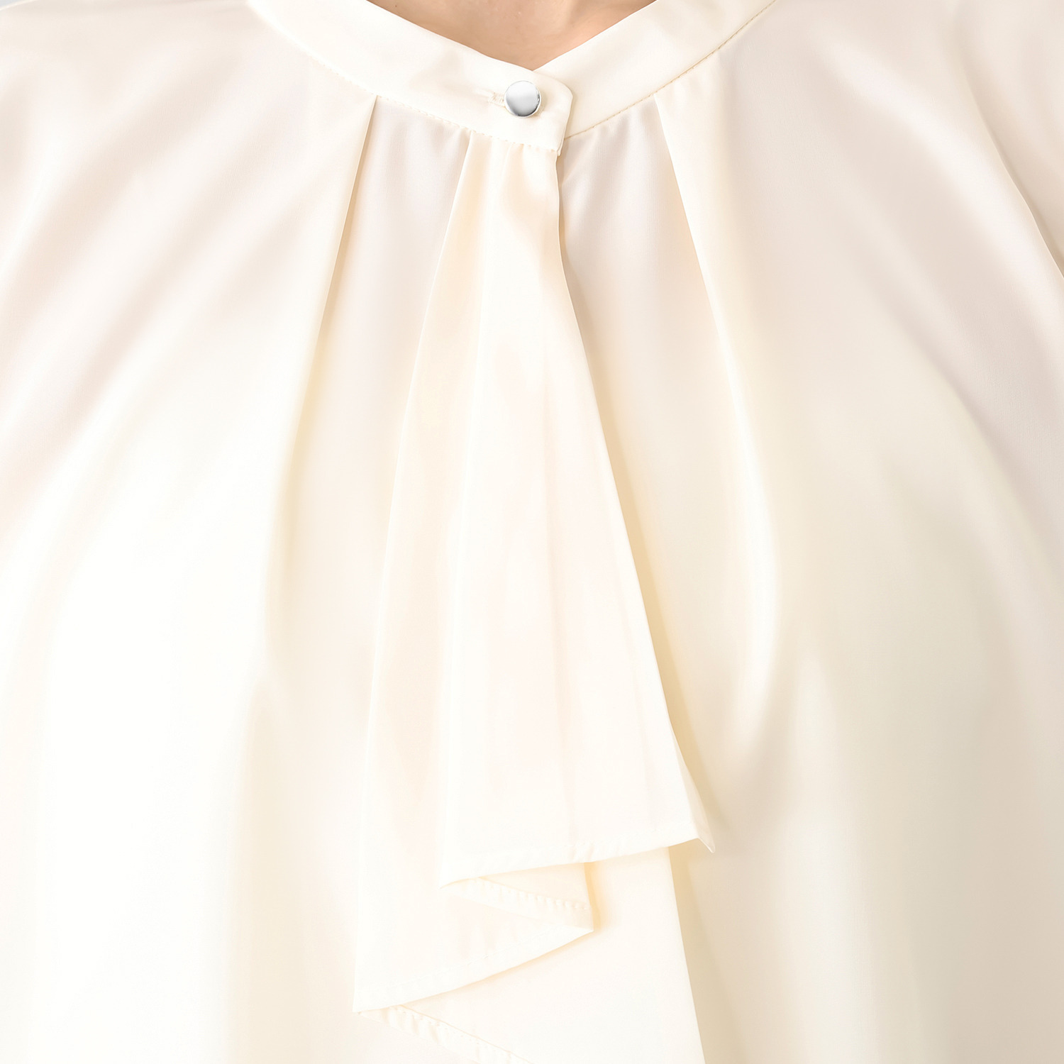 アンリック　オー　ブルー ソフトデシン 立体ボウタイデザイン セミシアーブラウス