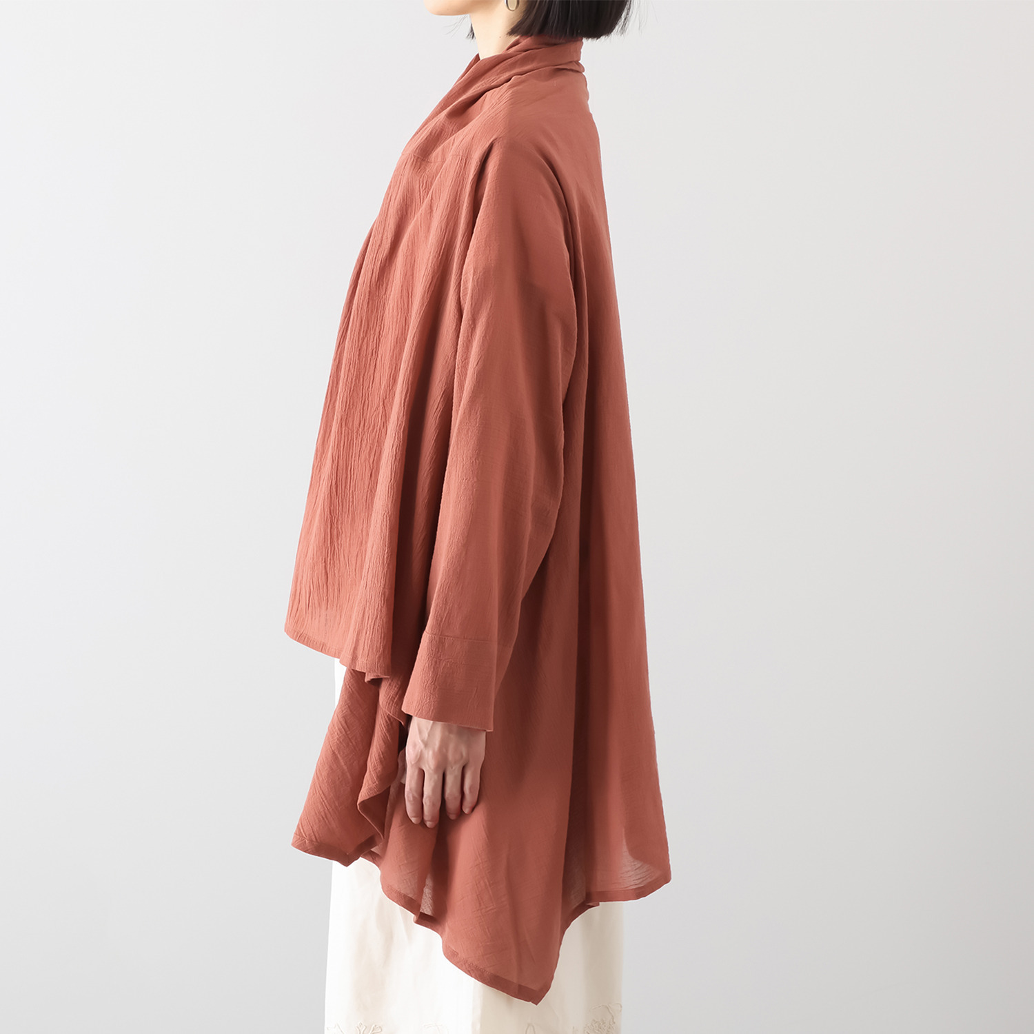 エバーグリーン エバーモア ガーゼ シャツカーディガン