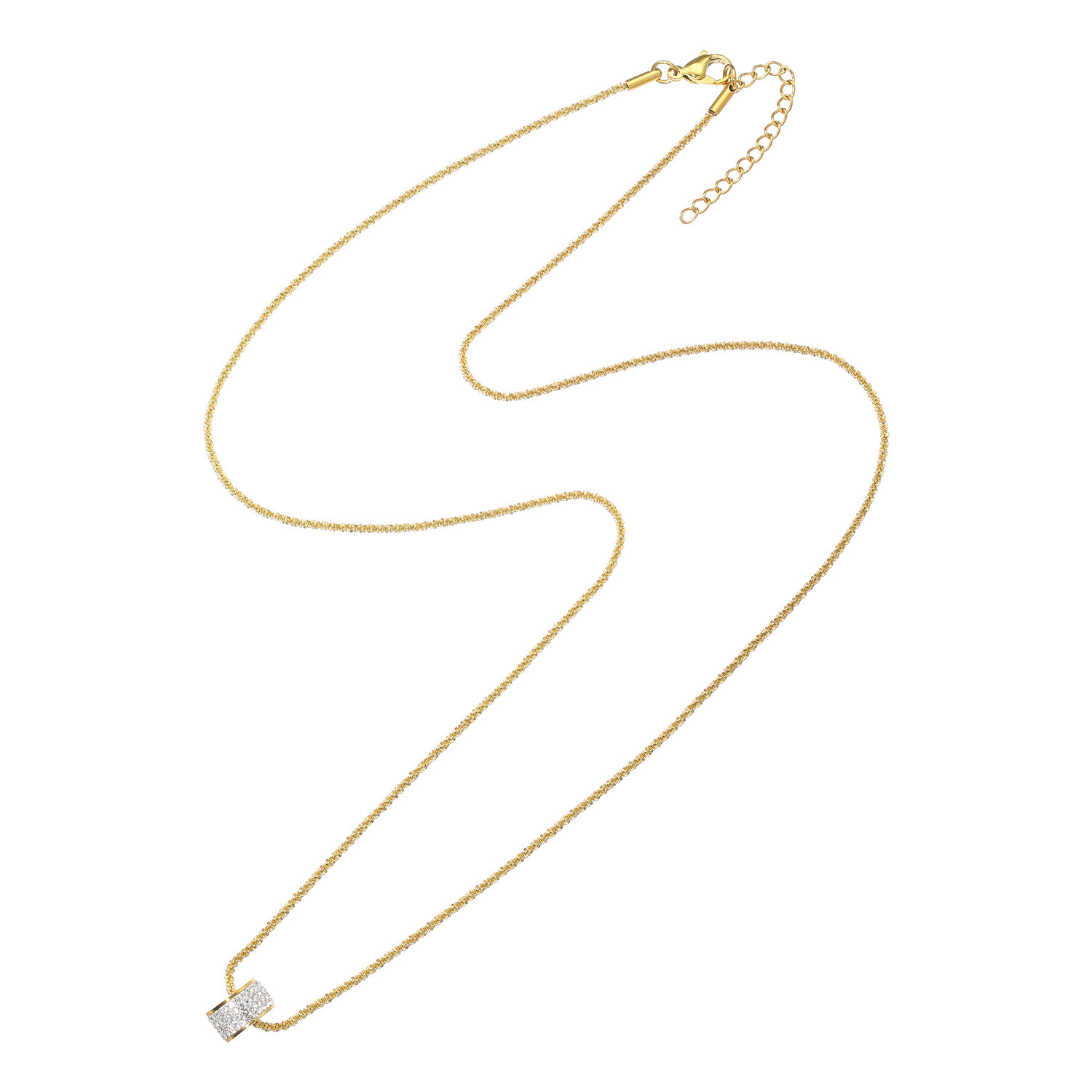 エービーステン ステンレス ビジュウ リングモティーフ ロングペンダント