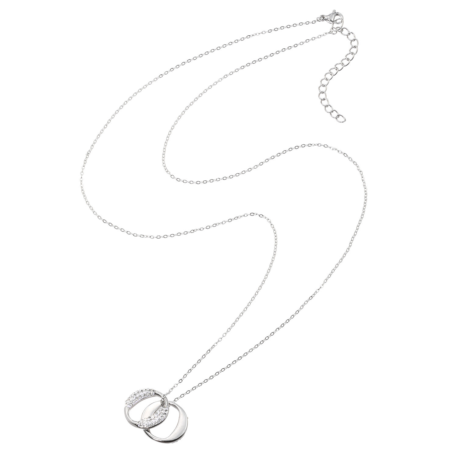 エービーステン ステンレス ビジュウ オーバルモティーフ ロングペンダント