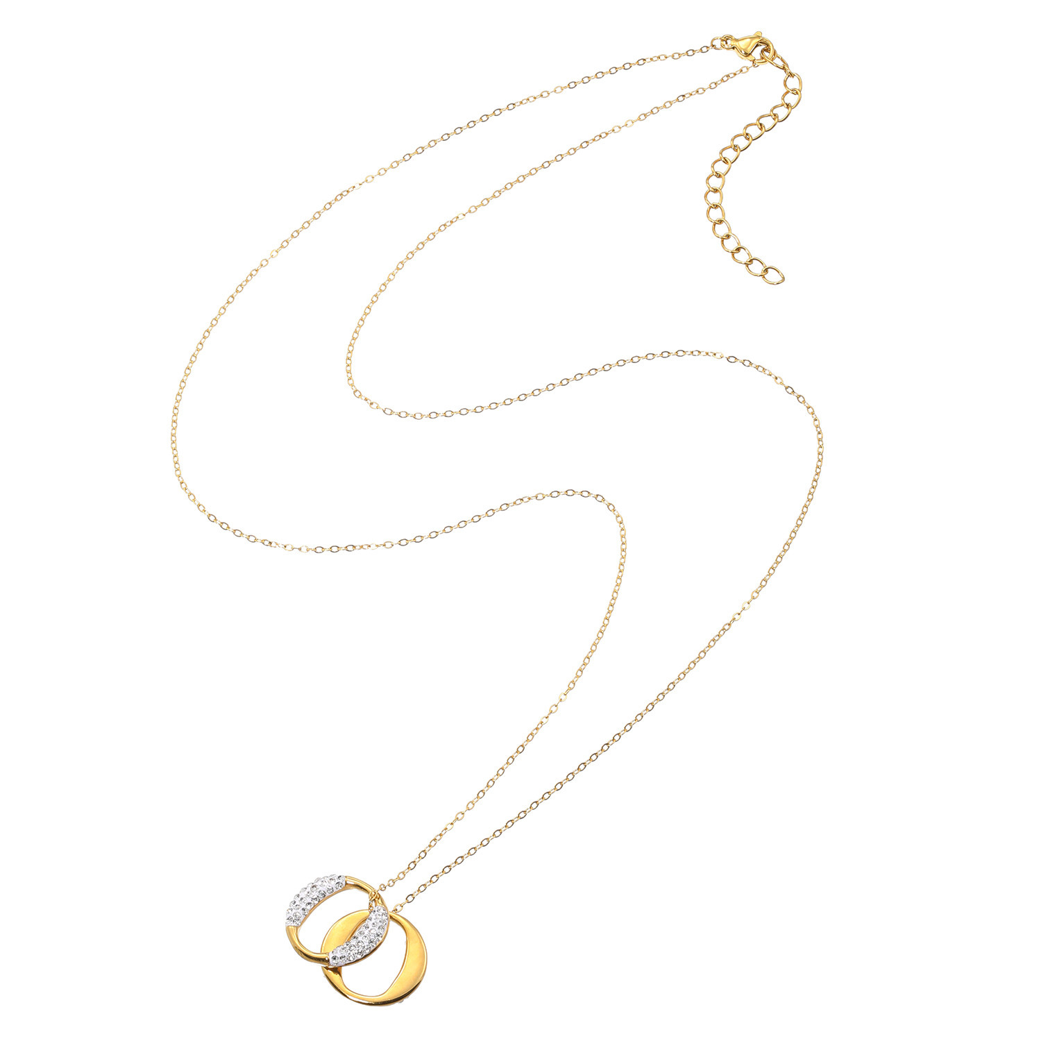 エービーステン ステンレス ビジュウ オーバルモティーフ ロングペンダント