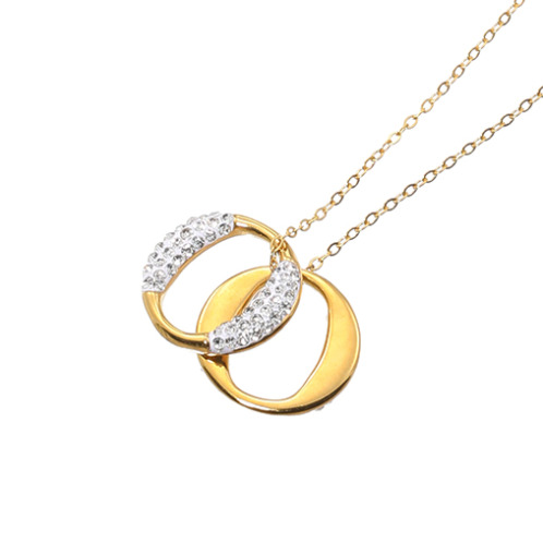 エービーステン ステンレス ビジュウ オーバルモティーフ ロングペンダント