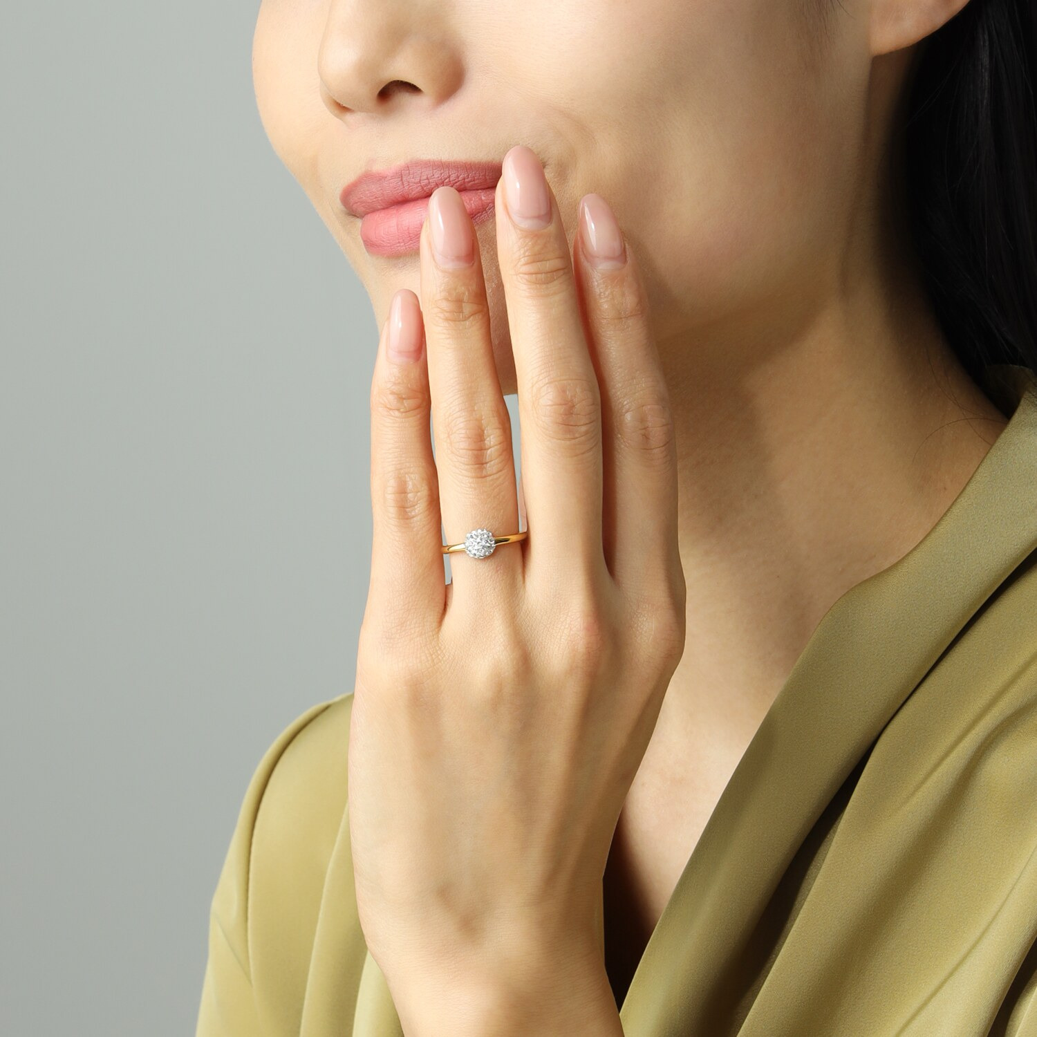 エービーステン ステンレス ビジュウ ソフトスクエア パヴェリング