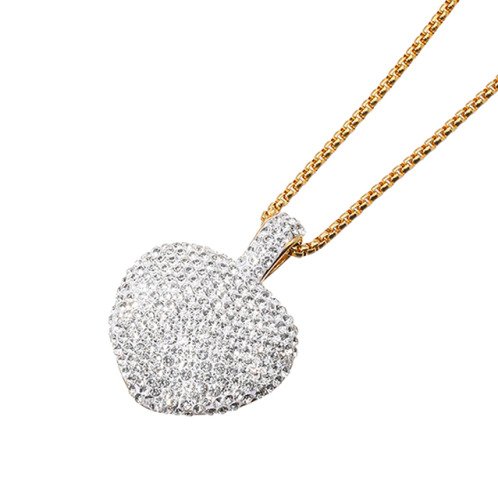 エービーステン ステンレス ビジュウ ビッグハート ロングペンダント