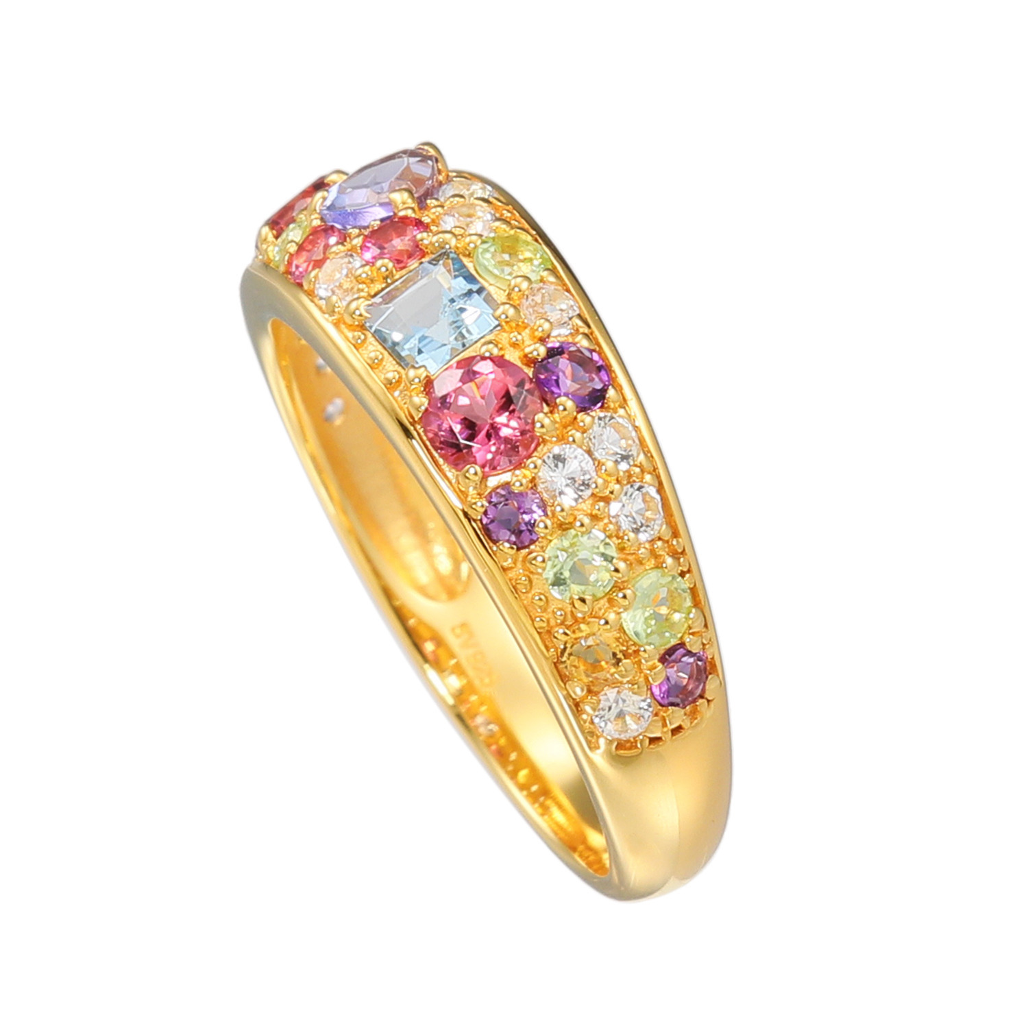 プロピアーナ シルバー セブンカラーマルチジェム アミュレット パヴェリング