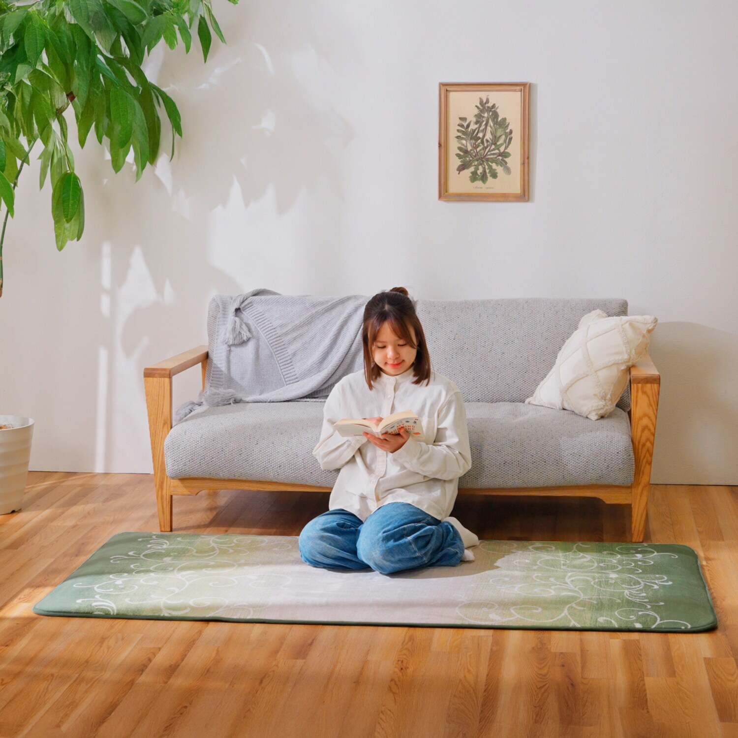 イケヒコ なだらか傾斜で つまずきにくい！ もっちりボリューム フリーエッジラグ ＜９０×１８０ｃｍ＞