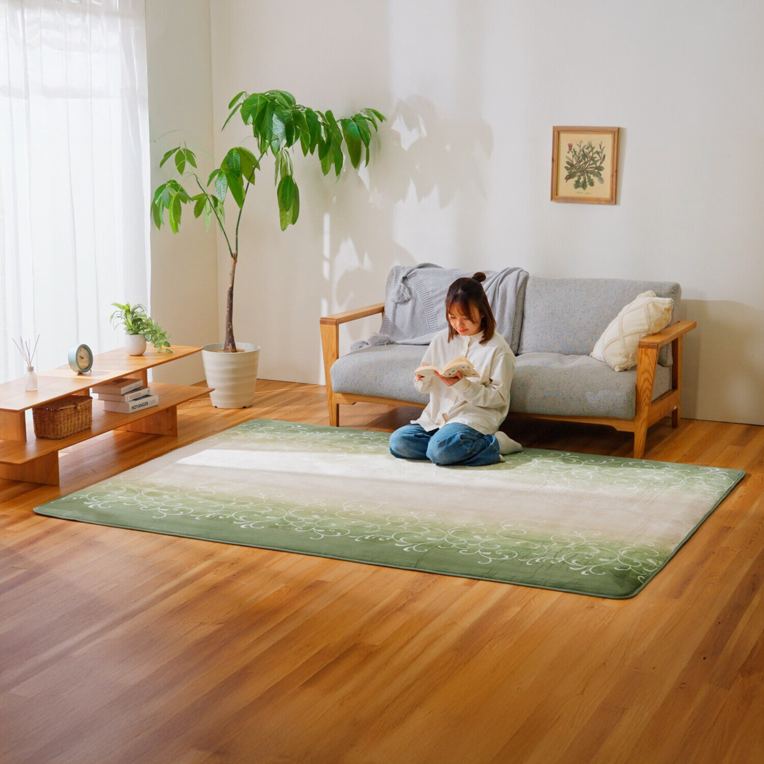 イケヒコ なだらか傾斜で つまずきにくい！ もっちりボリューム フリーエッジラグ ＜１８０×２４０ｃｍ＞