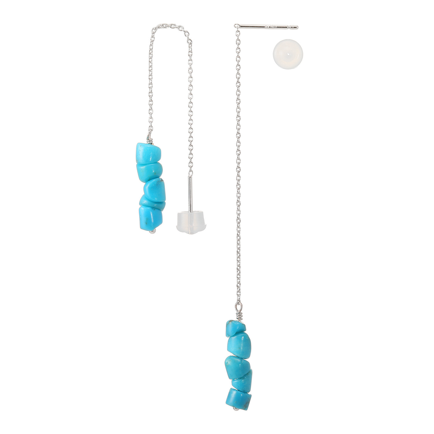 ミケランジェロ シルバー アリゾナ産ターコイズ ヘイシ アメリカンピアス