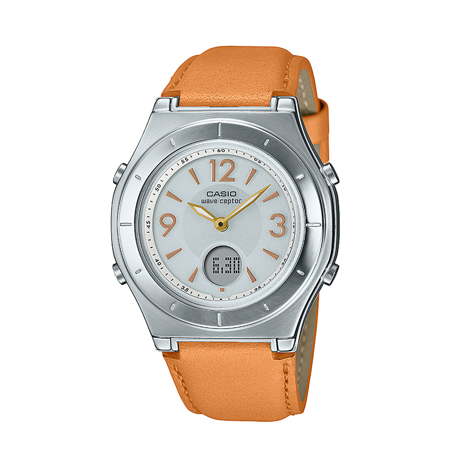 カシオ レディース 電波ソーラー腕時計 “ウェーブセプター” ＜本革バンド＞ ＬＷＡ−Ｍ１４５Ｌ