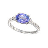 サープライズ プラチナ９５０ ０．９カラットＵＰ タンザナイト＆ ダイヤモンド オーバルデザインリング