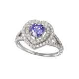 サープライズ プラチナ９５０ １カラットＵＰ タンザナイト＆ ダイヤモンド ハートデザインリング