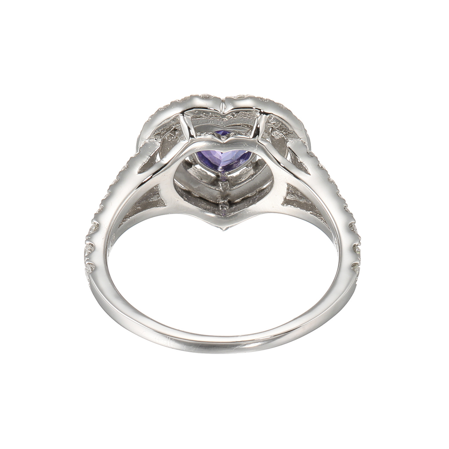 サープライズ プラチナ９５０ １カラットＵＰ タンザナイト＆ ダイヤモンド ハートデザインリング