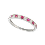 サープライズ プラチナ９５０ ルビー＆ ダイヤモンド ハーフエタニティリング