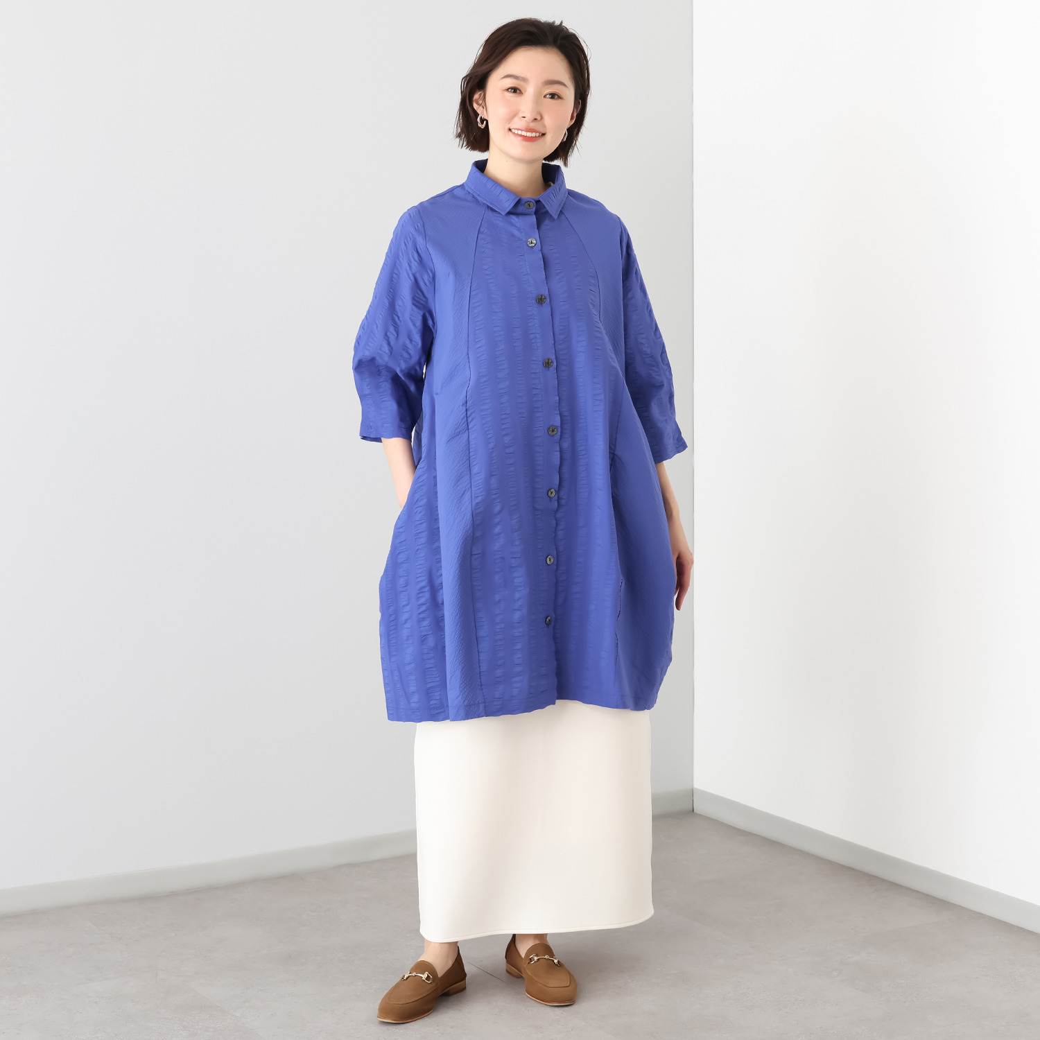 コイビトミサキ 立体ポコポコ素材の デザイン シャツチュニック