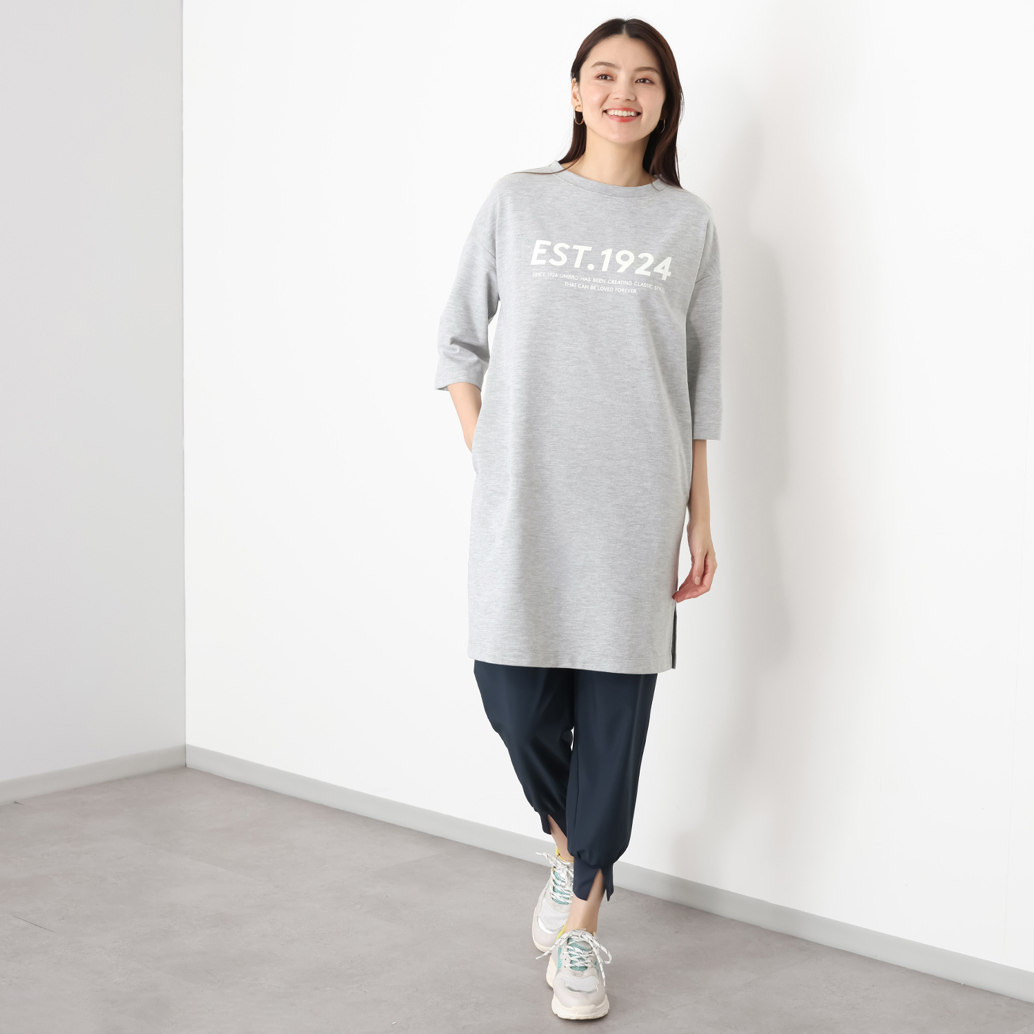 アンブロ コットンブレンド ミニ裏毛チュニック