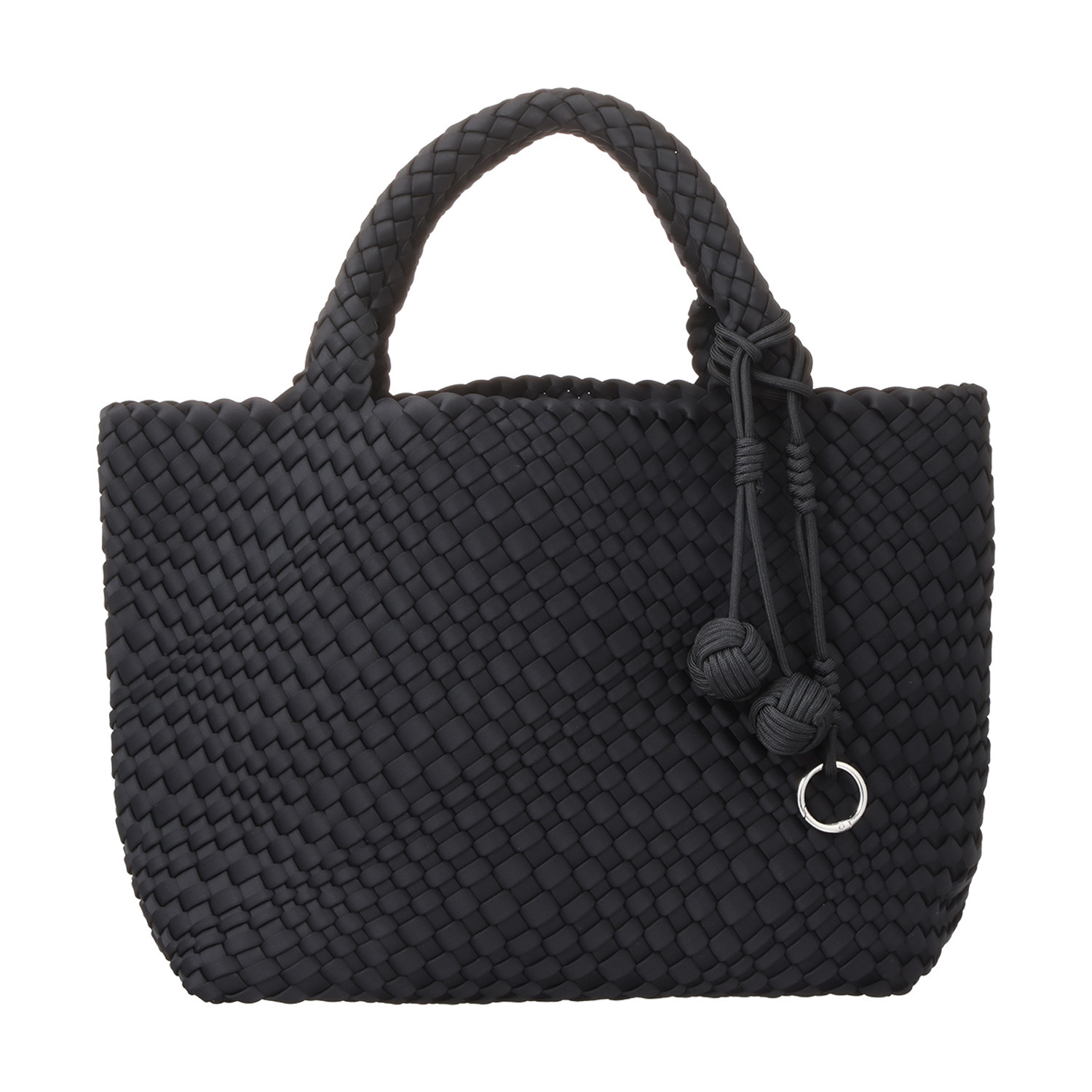 パドマ ボンボンチャーム付 イントレチャート トートバッグ ＜巾着インナーポーチ付＞