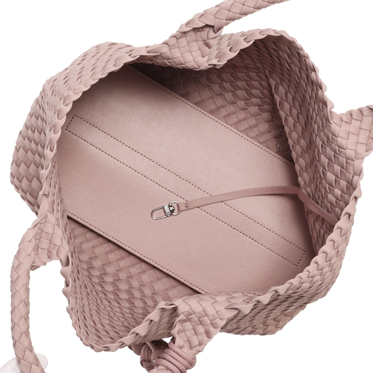 パドマ ボンボンチャーム付 イントレチャート トートバッグ ＜巾着インナーポーチ付＞