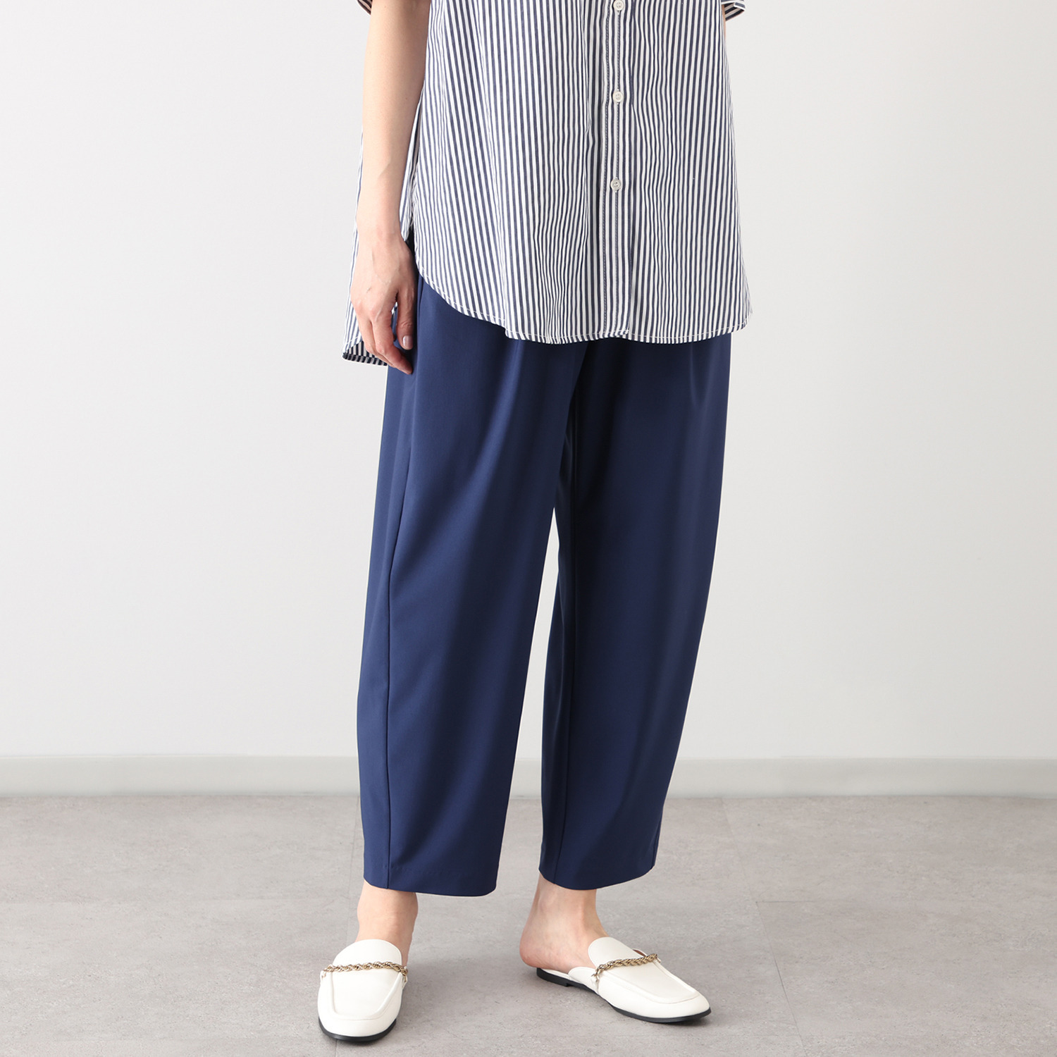 ラ・シュシュ ＵＶカット・接触冷感 吸水速乾 体形カバーが叶う タック入り カーヴィーパンツ