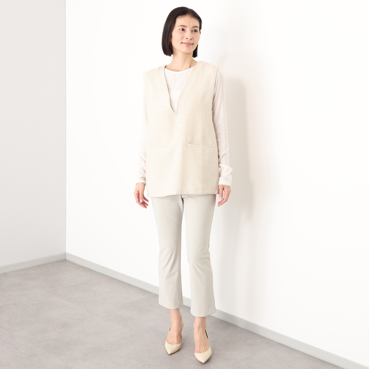 ラ・シュシュ ＵＶカット・接触冷感 はっ水 多機能素材の美脚パンツ ＜股下６３ｃｍ＞