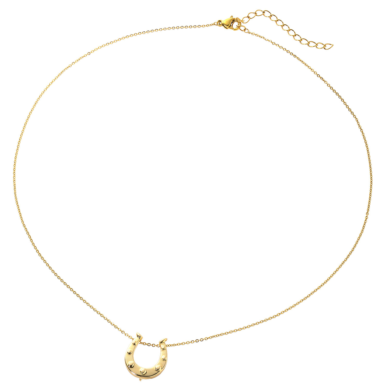 エムイー・ブリランテ １８Ｋ馬蹄モティーフ＆ ステンレスチェーン ２ウェイペンダント