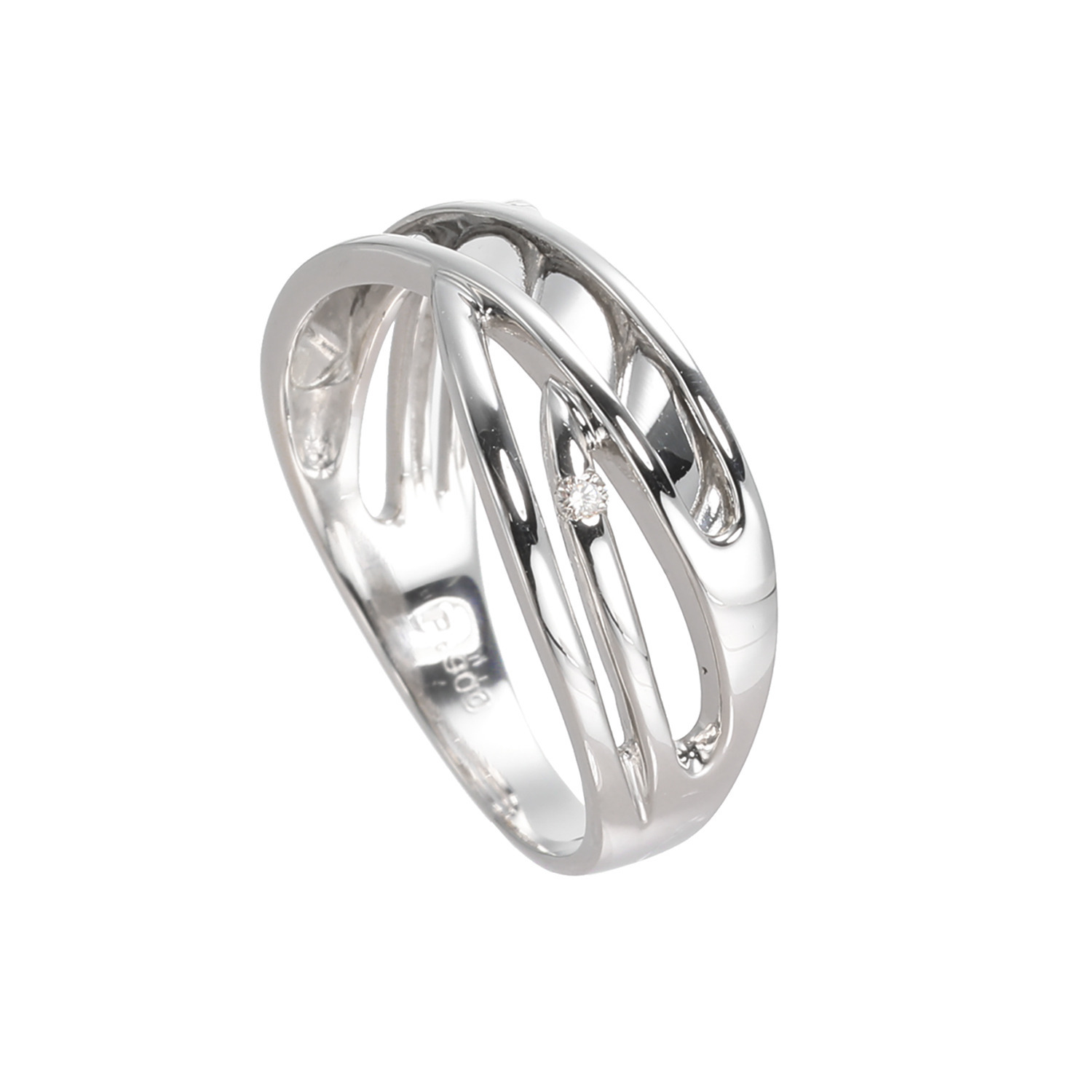 エムイー・ブリランテ プラチナ９００ ダイヤモンド クロスウェーブ リング