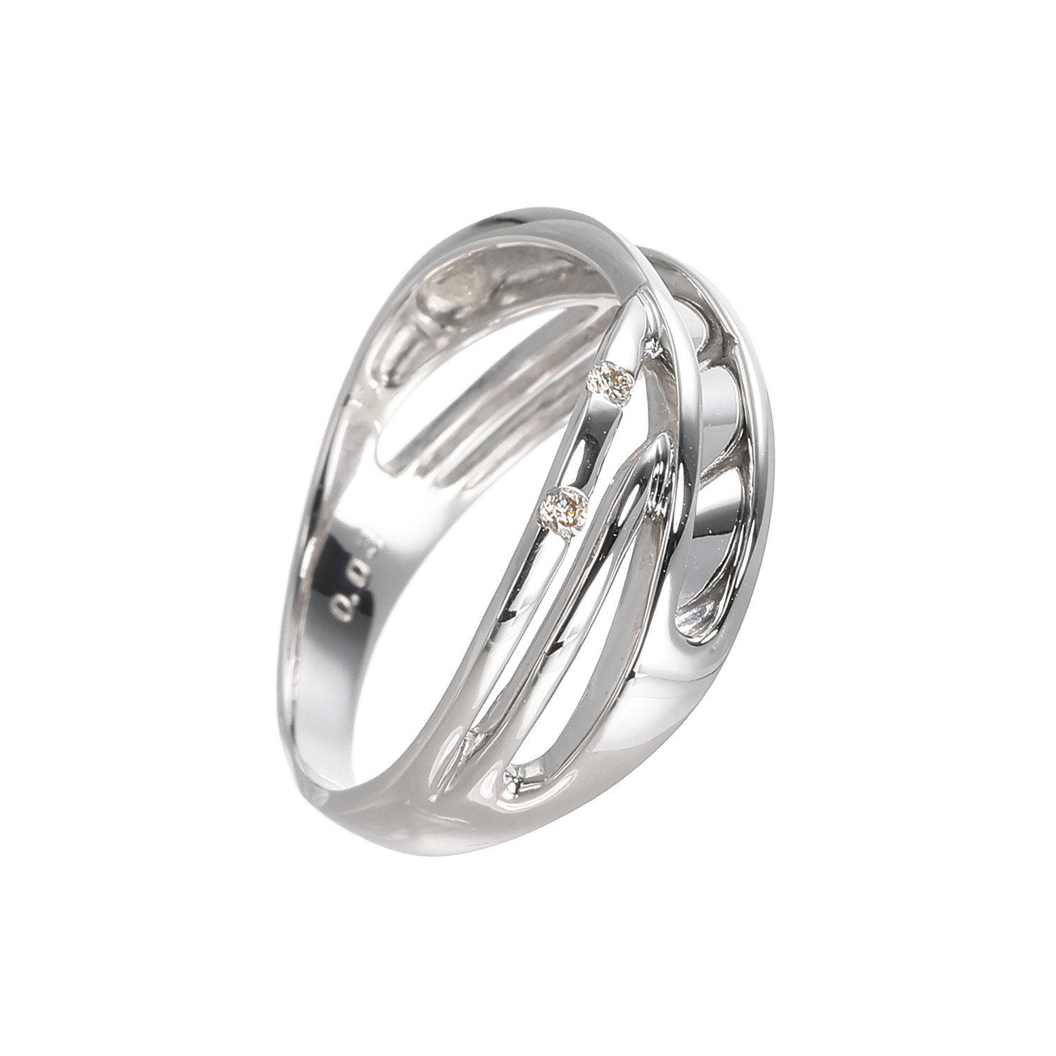 エムイー・ブリランテ プラチナ９００ ダイヤモンド クロスウェーブ リング