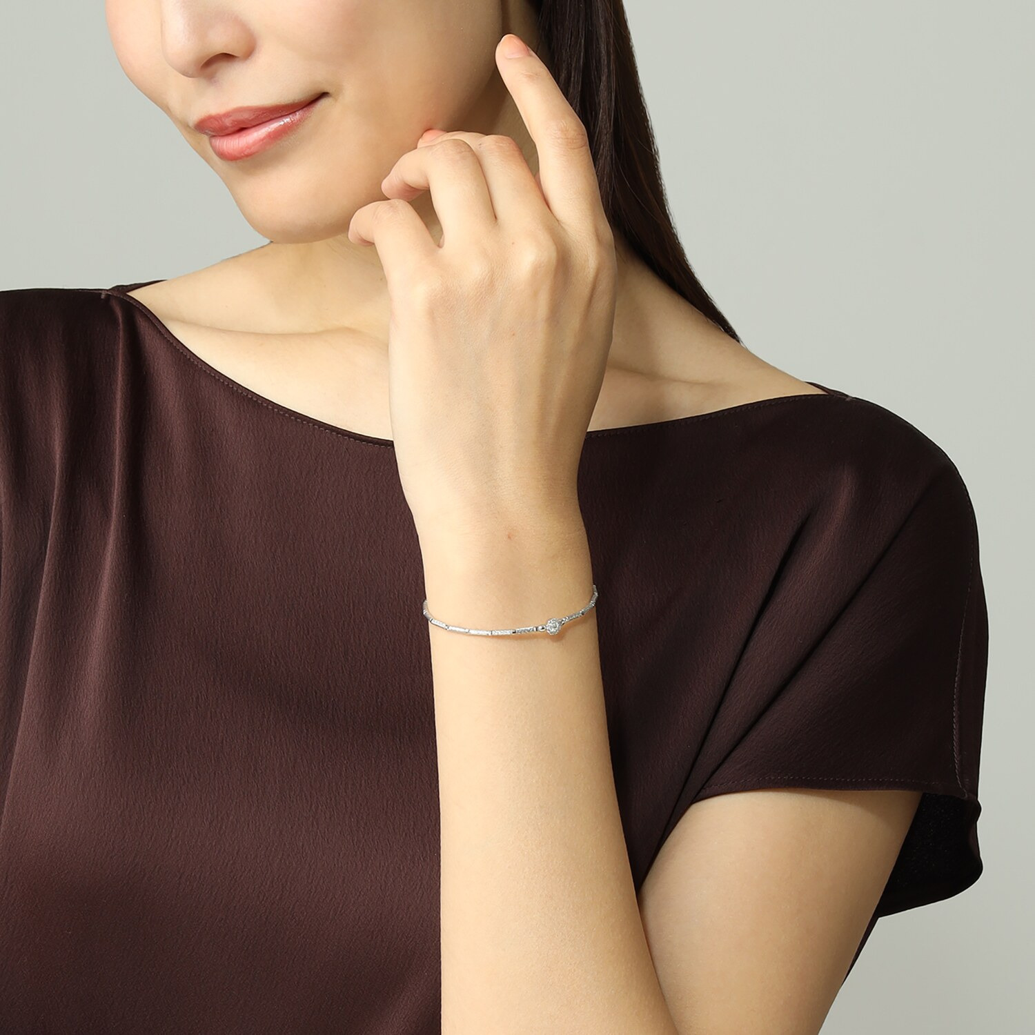 エムイー・ブリランテ プラチナ９５０ ダイヤモンド フレキシブルバングル