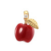 香瑚 １８Ｋ 高知県産血赤珊瑚＆ ダイヤモンド フルーツモティーフ ペンダントトップ