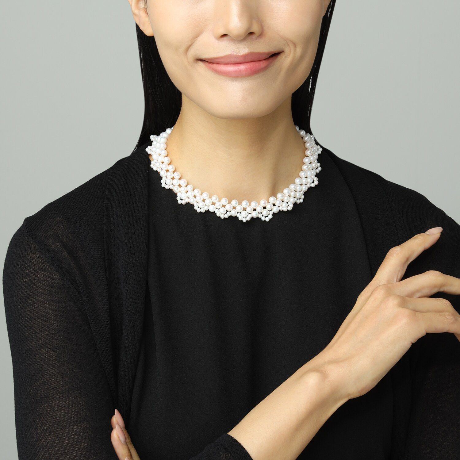 ペレフェリーク 淡水パール ニッティングデザイン ネックレス