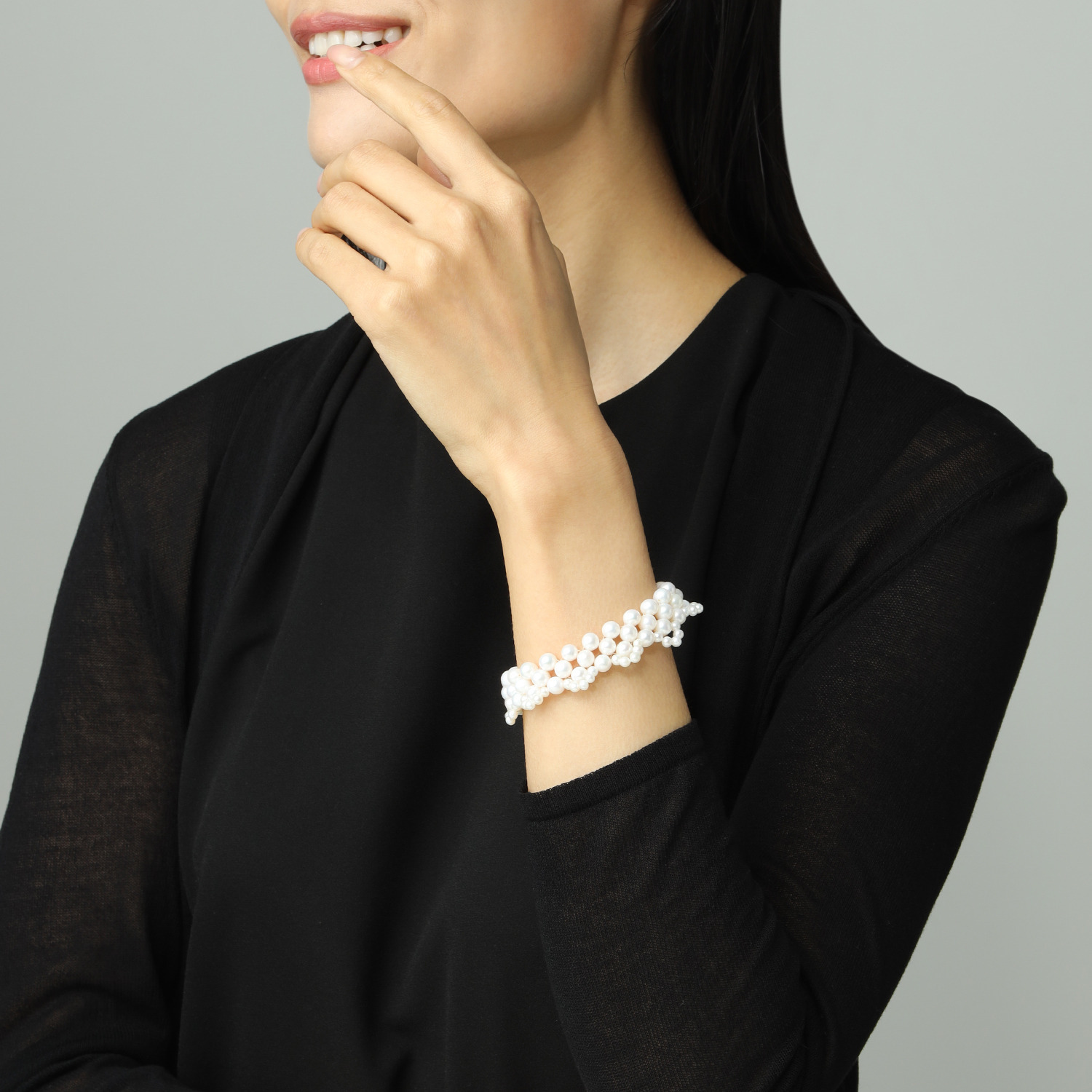 ペレフェリーク 淡水パール ニッティングデザイン ブレスレット