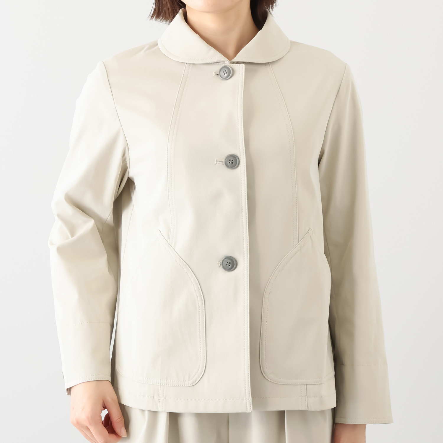 ルナリア はっ水・ＵＶカット ストレッチ大人チノ 丸襟ジャケット