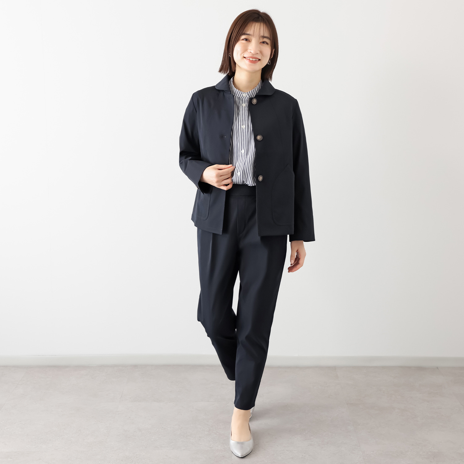 ルナリア はっ水・ＵＶカット ストレッチ大人チノ 丸襟ジャケット