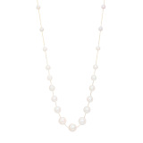 ジュペレ １８Ｋ 国産アコヤパール ベビーサイズミックス フローティングムーン ステーションネックレス