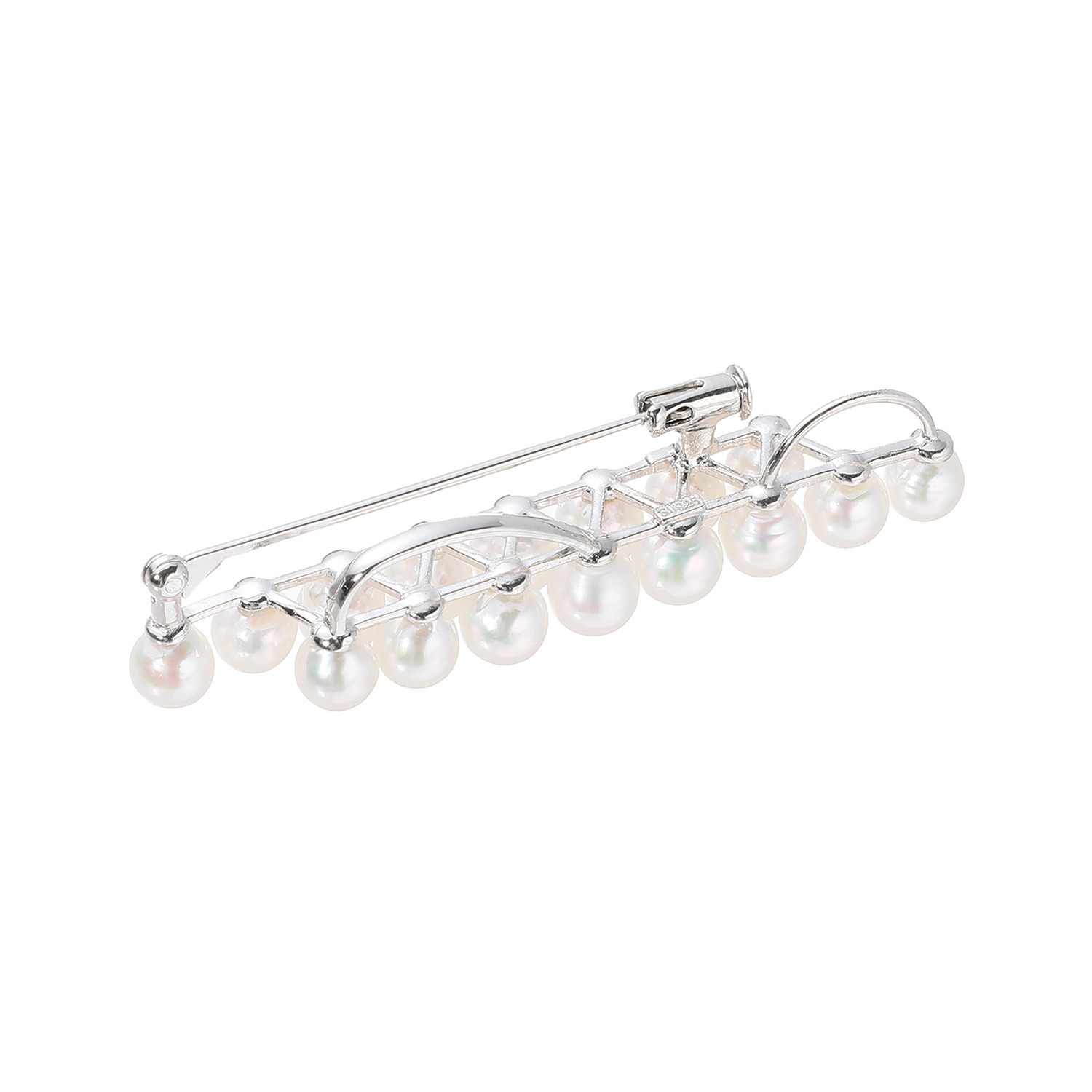 ジュペレ 国産ベビーアコヤパール ダブルライン ブローチ