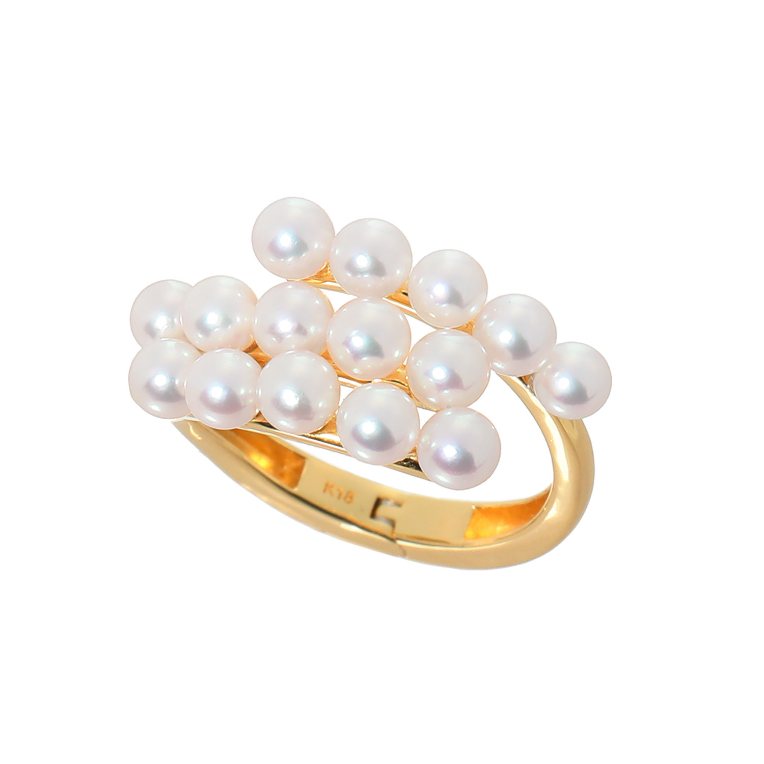 ジュペレ １８Ｋ 国産ベビーアコヤパール リュクスコレクション ラインリング