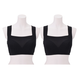 お気軽エステ 姿勢意識でスッキリ見せ！ たすき掛けパワーネット ハーフトップブラジャー 同色２枚セット