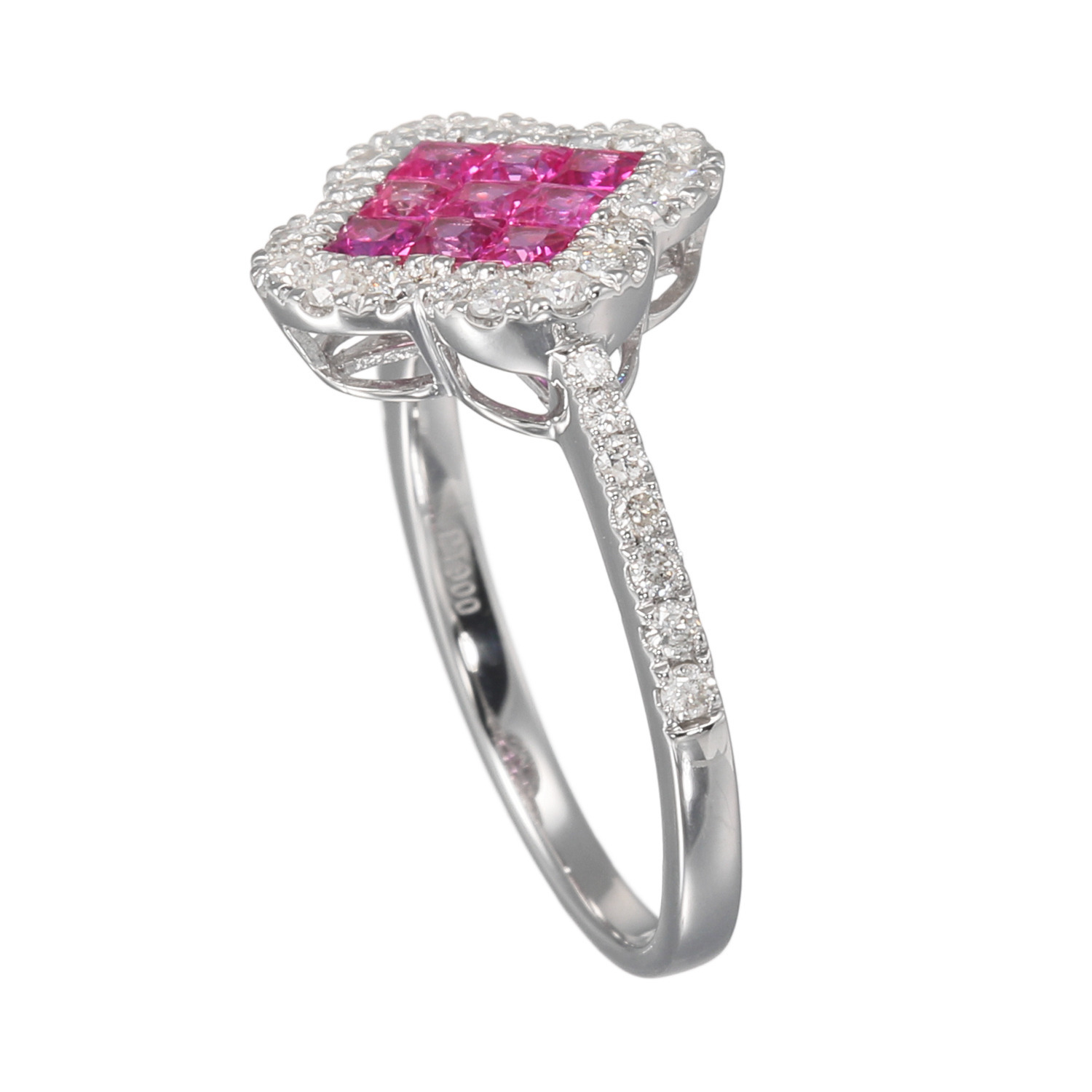 ビジューフルレゾン コローレ プラチナ９００ ダイヤモンド＆ カラーストーン クローバーデザインリング