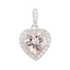 ビジューフルレゾン コローレ プラチナ９００ ハートシェイプ モーガナイト＆ ダイヤモンド ヘイローデザイン ペンダントトップ