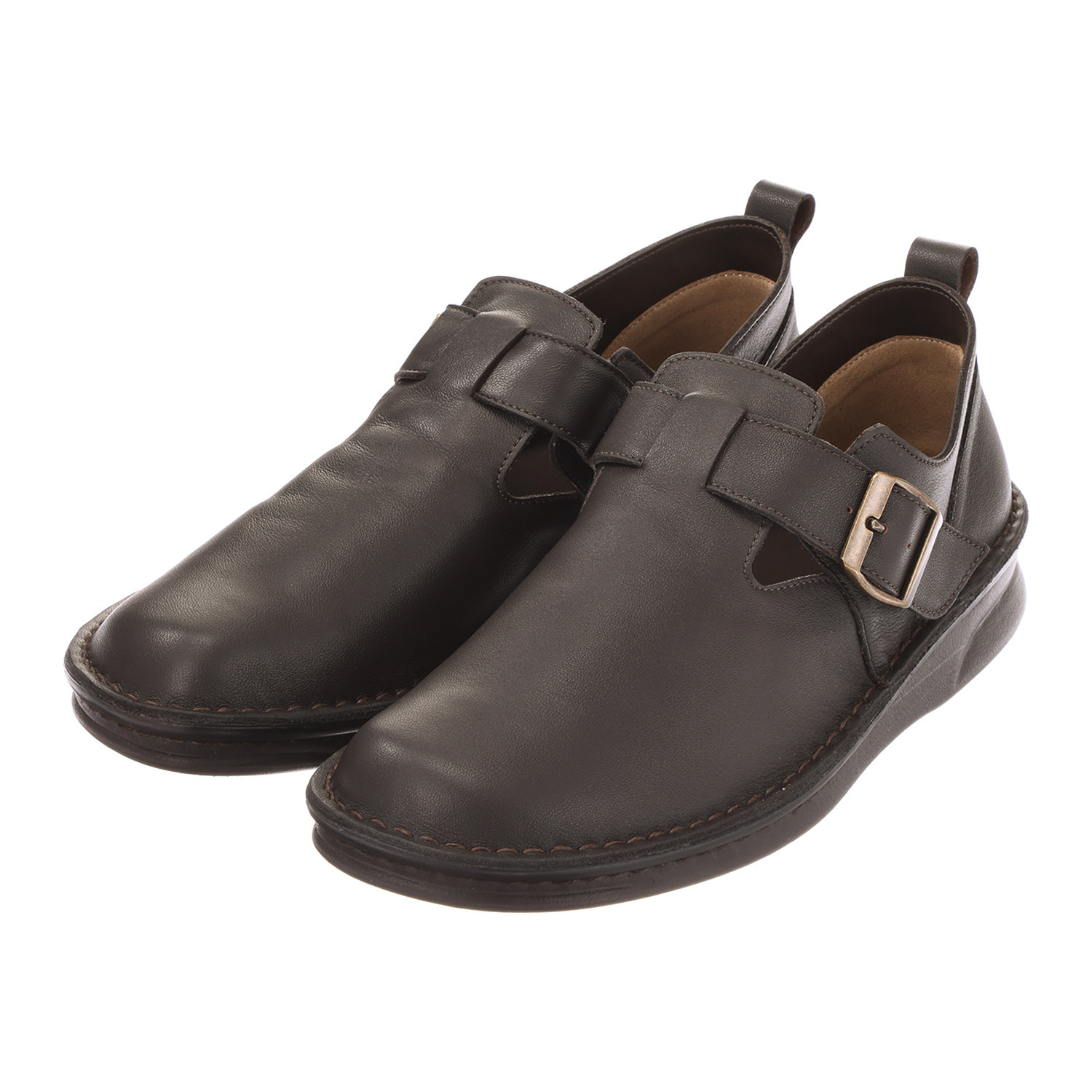 インコルジェ 神戸老舗工場発！ やさしい履き心地の ベルトカジュアルシューズ