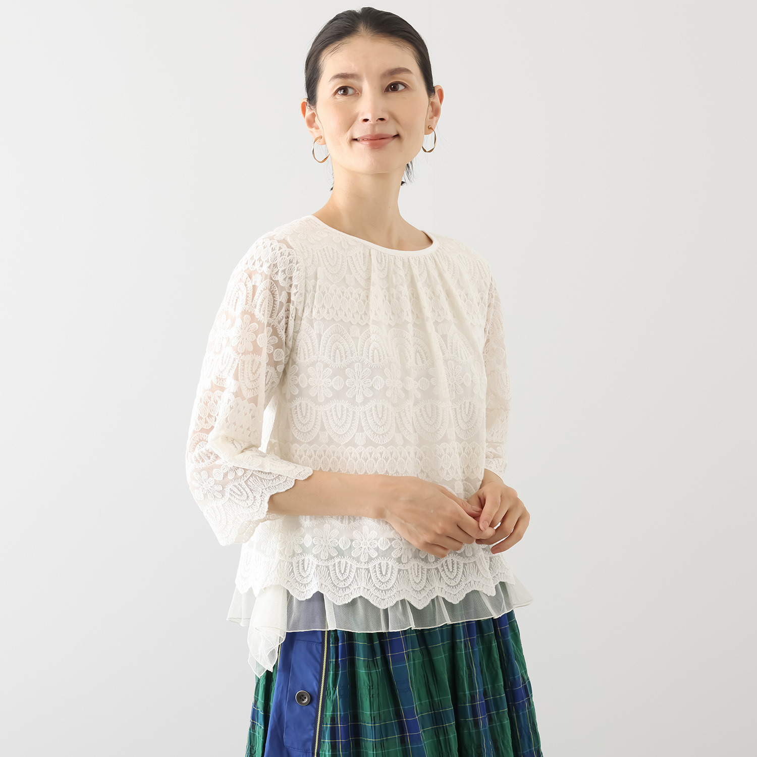 キョウコ　ヒガ チュールレース プルオーバー