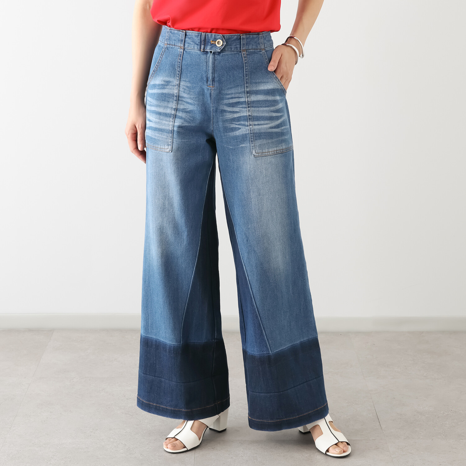 キョウコ　ヒガ プラストデニム バギーパンツ